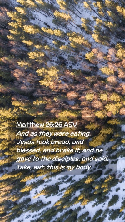 Picture 02 - Matthew 26:26 ASV Mobile Phone Wallpaper - And as they were eating, Jesus took bread, and - Mobile Bible Verse Wallpaper