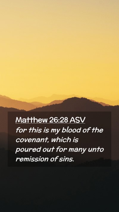Picture 02 - Matthew 26:28 ASV Mobile Phone Wallpaper - for this is my blood of the covenant, which is - Mobile Bible Verse Wallpaper