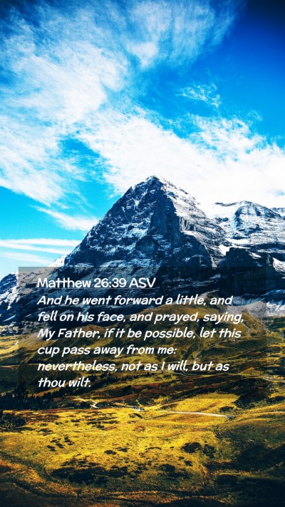 Picture 02 - Matthew 26:39 ASV Mobile Phone Wallpaper - And he went forward a little, and fell on his - Mobile Bible Verse Wallpaper