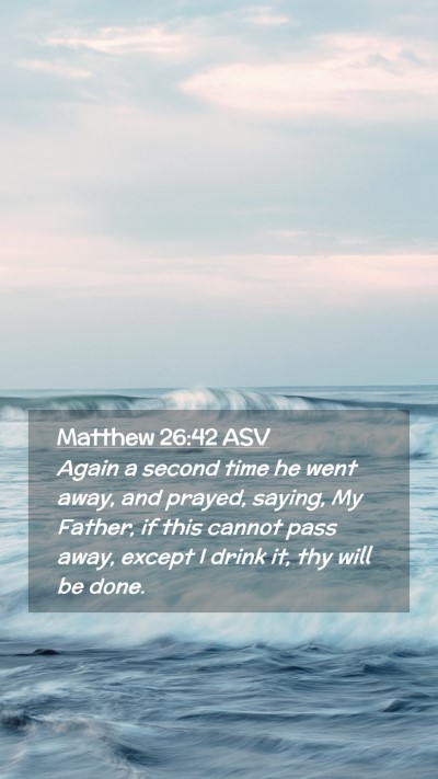 Picture 02 - Matthew 26:42 ASV Mobile Phone Wallpaper - Again a second time he went away, and prayed, - Mobile Bible Verse Wallpaper