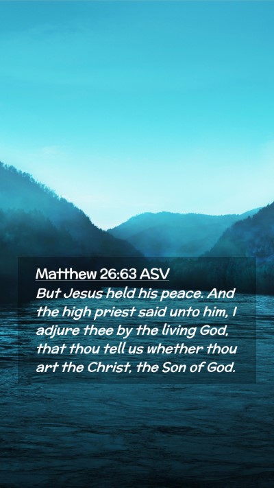 Picture 02 - Matthew 26:63 ASV Mobile Phone Wallpaper - But Jesus held his peace. And the high priest - Mobile Bible Verse Wallpaper