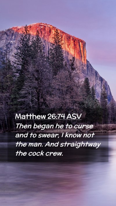 Picture 02 - Matthew 26:74 ASV Mobile Phone Wallpaper - Then began he to curse and to swear, I know not - Mobile Bible Verse Wallpaper