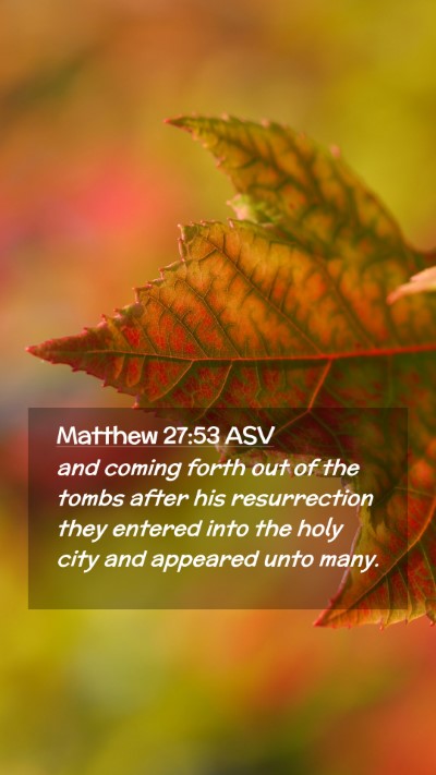 Picture 02 - Matthew 27:53 ASV Mobile Phone Wallpaper - and coming forth out of the tombs after his - Mobile Bible Verse Wallpaper
