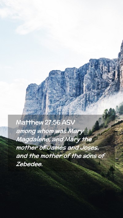 Picture 02 - Matthew 27:56 ASV Mobile Phone Wallpaper - among whom was Mary Magdalene, and Mary the - Mobile Bible Verse Wallpaper