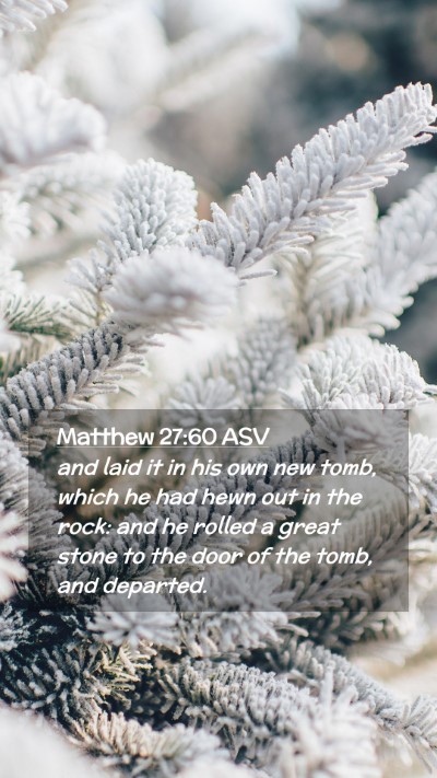 Picture 02 - Matthew 27:60 ASV Mobile Phone Wallpaper - and laid it in his own new tomb, which he had - Mobile Bible Verse Wallpaper