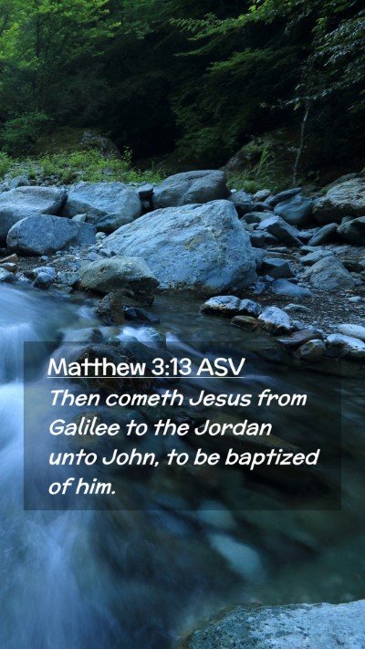 Picture 02 - Matthew 3:13 ASV Mobile Phone Wallpaper - Then cometh Jesus from Galilee to the Jordan unto - Mobile Bible Verse Wallpaper