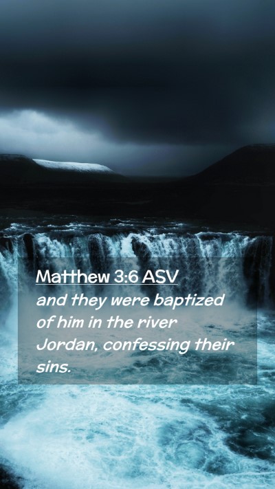 Picture 02 - Matthew 3:6 ASV Mobile Phone Wallpaper - and they were baptized of him in the river - Mobile Bible Verse Wallpaper