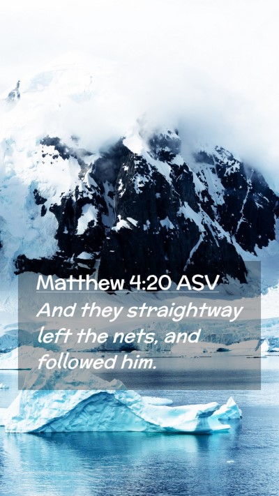 Picture 02 - Matthew 4:20 ASV Mobile Phone Wallpaper - And they straightway left the nets, and followed - Mobile Bible Verse Wallpaper