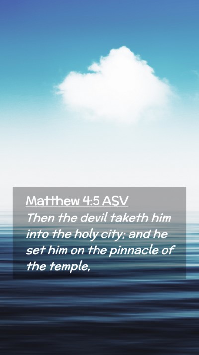 Picture 02 - Matthew 4:5 ASV Mobile Phone Wallpaper - Then the devil taketh him into the holy city; and - Mobile Bible Verse Wallpaper