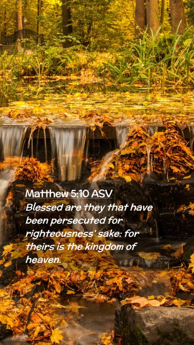 Picture 02 - Matthew 5:10 ASV Mobile Phone Wallpaper - Blessed are they that have been persecuted for - Mobile Bible Verse Wallpaper