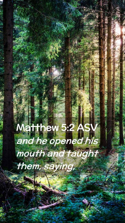 Picture 02 - Matthew 5:2 ASV Mobile Phone Wallpaper - and he opened his mouth and taught them, - Mobile Bible Verse Wallpaper