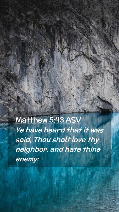 Picture 02 - Matthew 5:43 ASV Mobile Phone Wallpaper - Ye have heard that it was said, Thou shalt love - Mobile Bible Verse Wallpaper