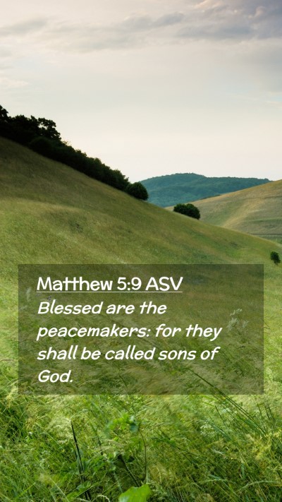 Picture 02 - Matthew 5:9 ASV Mobile Phone Wallpaper - Blessed are the peacemakers: for they shall be - Mobile Bible Verse Wallpaper