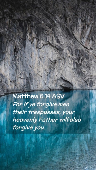 Picture 02 - Matthew 6:14 ASV Mobile Phone Wallpaper - For if ye forgive men their trespasses, your - Mobile Bible Verse Wallpaper