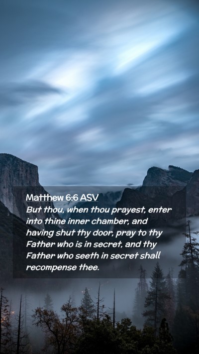 Picture 02 - Matthew 6:6 ASV Mobile Phone Wallpaper - But thou, when thou prayest, enter into thine - Mobile Bible Verse Wallpaper