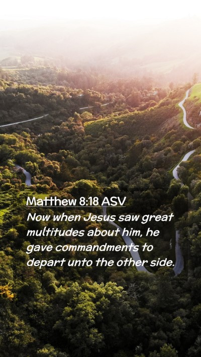 Picture 02 - Matthew 8:18 ASV Mobile Phone Wallpaper - Now when Jesus saw great multitudes about him, he - Mobile Bible Verse Wallpaper