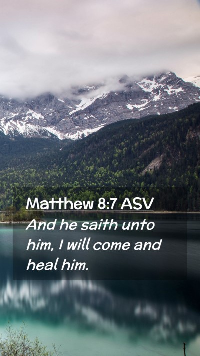 Picture 02 - Matthew 8:7 ASV Mobile Phone Wallpaper - And he saith unto him, I will come and heal - Mobile Bible Verse Wallpaper