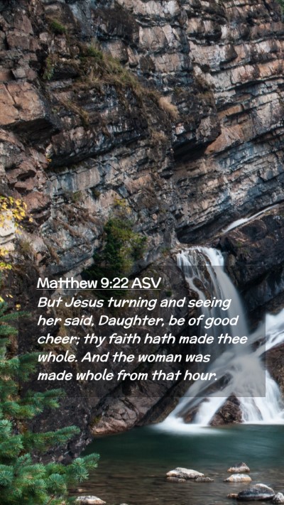 Picture 02 - Matthew 9:22 ASV Mobile Phone Wallpaper - But Jesus turning and seeing her said, Daughter, - Mobile Bible Verse Wallpaper
