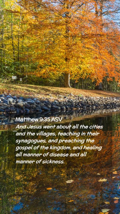 Picture 02 - Matthew 9:35 ASV Mobile Phone Wallpaper - And Jesus went about all the cities and the - Mobile Bible Verse Wallpaper