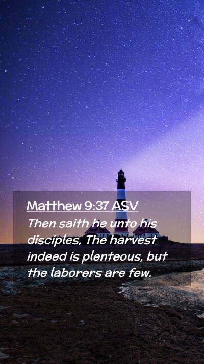 Picture 02 - Matthew 9:37 ASV Mobile Phone Wallpaper - Then saith he unto his disciples, The harvest - Mobile Bible Verse Wallpaper