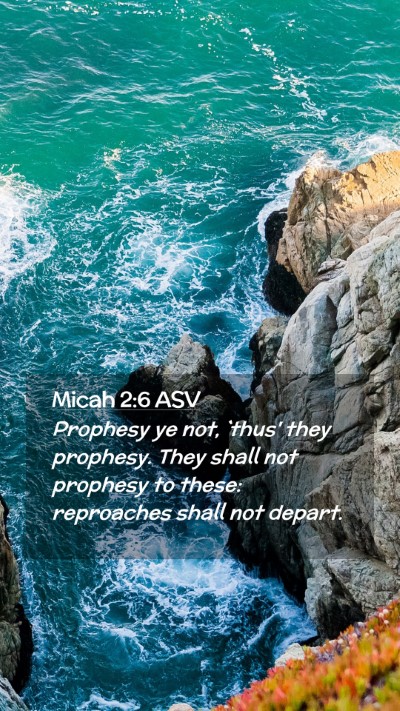 Picture 02 - Micah 2:6 ASV Mobile Phone Wallpaper - Prophesy ye not, `thus' they prophesy. They shall - Mobile Bible Verse Wallpaper