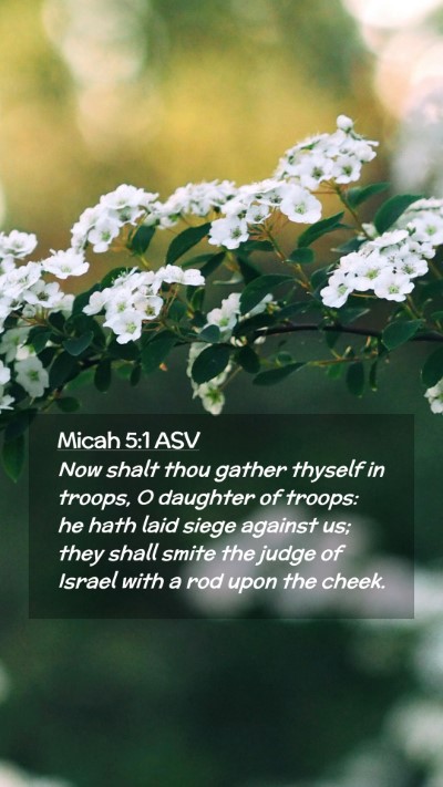 Picture 02 - Micah 5:1 ASV Mobile Phone Wallpaper - Now shalt thou gather thyself in troops, O - Mobile Bible Verse Wallpaper