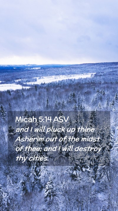 Picture 02 - Micah 5:14 ASV Mobile Phone Wallpaper - and I will pluck up thine Asherim out of the - Mobile Bible Verse Wallpaper