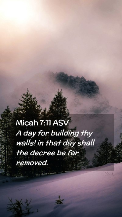 Picture 02 - Micah 7:11 ASV Mobile Phone Wallpaper - A day for building thy walls! in that day shall - Mobile Bible Verse Wallpaper