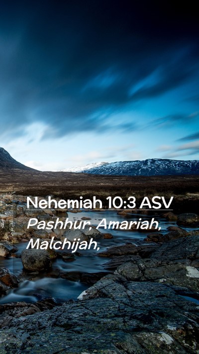 Picture 02 - Nehemiah 10:3 ASV Mobile Phone Wallpaper - Pashhur, Amariah, - Mobile Bible Verse Wallpaper
