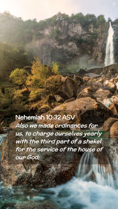 Picture 02 - Nehemiah 10:32 ASV Mobile Phone Wallpaper - Also we made ordinances for us, to charge - Mobile Bible Verse Wallpaper