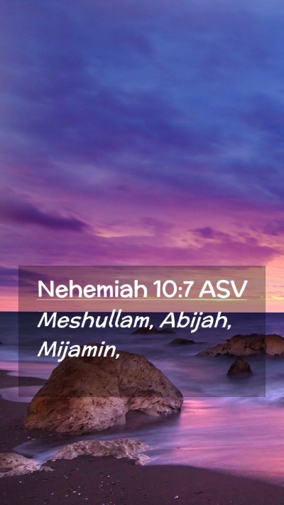 Picture 02 - Nehemiah 10:7 ASV Mobile Phone Wallpaper - Meshullam, Abijah, - Mobile Bible Verse Wallpaper