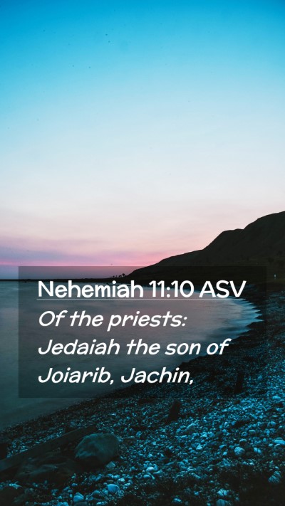 Picture 02 - Nehemiah 11:10 ASV Mobile Phone Wallpaper - Of the priests: Jedaiah the son of Joiarib, - Mobile Bible Verse Wallpaper