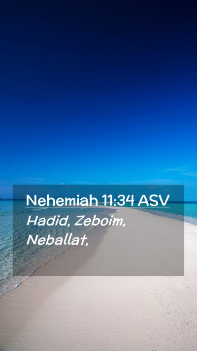 Picture 02 - Nehemiah 11:34 ASV Mobile Phone Wallpaper - Hadid, Zeboim, - Mobile Bible Verse Wallpaper