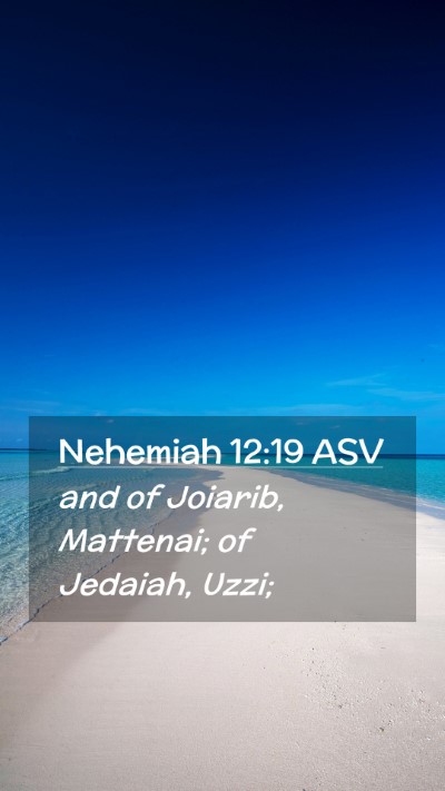 Picture 02 - Nehemiah 12:19 ASV Mobile Phone Wallpaper - and of Joiarib, Mattenai; of Jedaiah, - Mobile Bible Verse Wallpaper