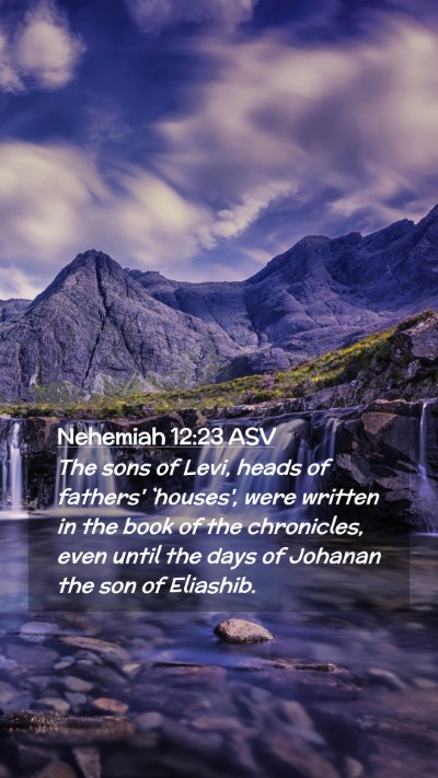 Picture 02 - Nehemiah 12:23 ASV Mobile Phone Wallpaper - The sons of Levi, heads of fathers' `houses', - Mobile Bible Verse Wallpaper