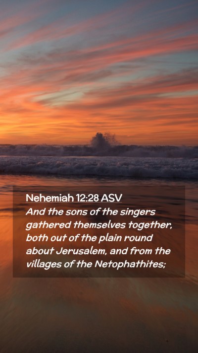Picture 02 - Nehemiah 12:28 ASV Mobile Phone Wallpaper - And the sons of the singers gathered themselves - Mobile Bible Verse Wallpaper