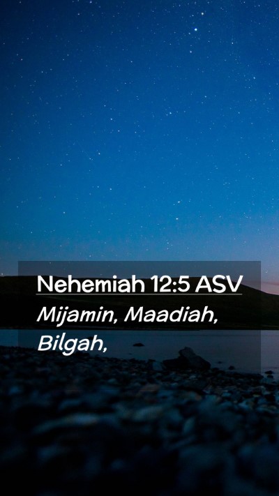Picture 02 - Nehemiah 12:5 ASV Mobile Phone Wallpaper - Mijamin, Maadiah, - Mobile Bible Verse Wallpaper