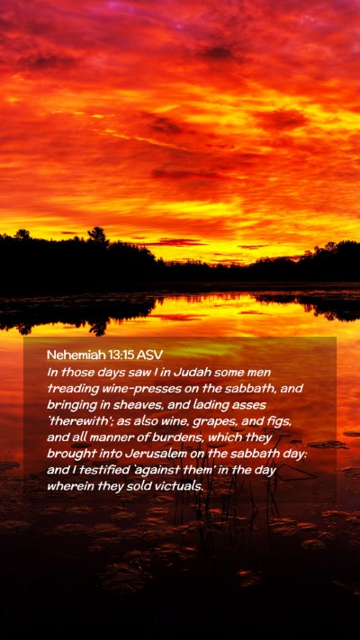 Picture 02 - Nehemiah 13:15 ASV Mobile Phone Wallpaper - In those days saw I in Judah some men treading - Mobile Bible Verse Wallpaper