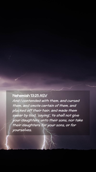 Picture 02 - Nehemiah 13:25 ASV Mobile Phone Wallpaper - And I contended with them, and cursed them, and - Mobile Bible Verse Wallpaper