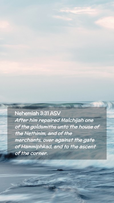 Picture 02 - Nehemiah 3:31 ASV Mobile Phone Wallpaper - After him repaired Malchijah one of the - Mobile Bible Verse Wallpaper