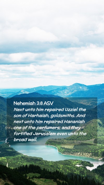 Picture 02 - Nehemiah 3:8 ASV Mobile Phone Wallpaper - Next unto him repaired Uzziel the son of - Mobile Bible Verse Wallpaper