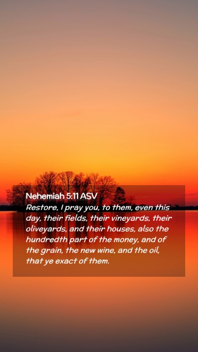Picture 02 - Nehemiah 5:11 ASV Mobile Phone Wallpaper - Restore, I pray you, to them, even this day, - Mobile Bible Verse Wallpaper