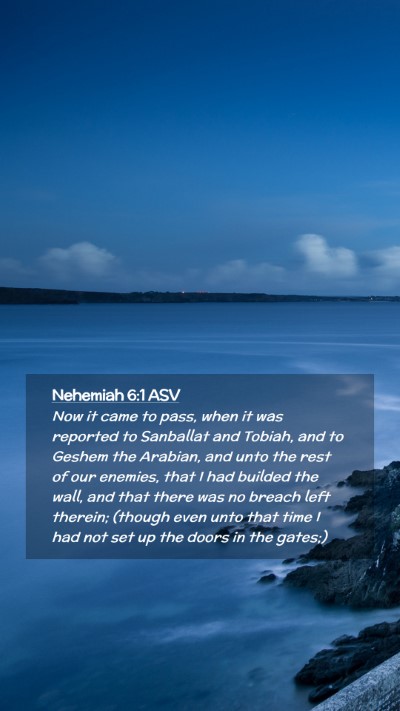 Picture 02 - Nehemiah 6:1 ASV Mobile Phone Wallpaper - Now it came to pass, when it was reported to - Mobile Bible Verse Wallpaper