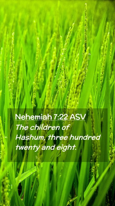 Picture 02 - Nehemiah 7:22 ASV Mobile Phone Wallpaper - The children of Hashum, three hundred twenty and - Mobile Bible Verse Wallpaper