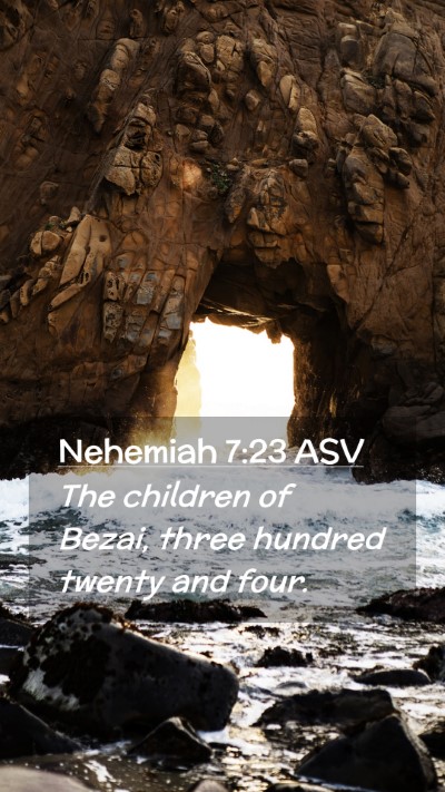 Picture 02 - Nehemiah 7:23 ASV Mobile Phone Wallpaper - The children of Bezai, three hundred twenty and - Mobile Bible Verse Wallpaper