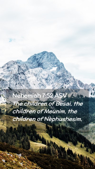 Picture 02 - Nehemiah 7:52 ASV Mobile Phone Wallpaper - The children of Besai, the children of Meunim, - Mobile Bible Verse Wallpaper