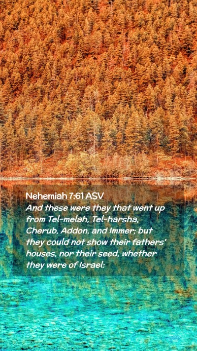 Picture 02 - Nehemiah 7:61 ASV Mobile Phone Wallpaper - And these were they that went up from Tel-melah, - Mobile Bible Verse Wallpaper