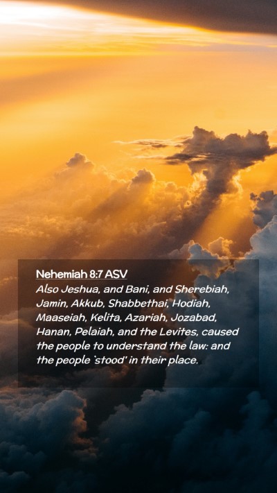 Picture 02 - Nehemiah 8:7 ASV Mobile Phone Wallpaper - Also Jeshua, and Bani, and Sherebiah, Jamin, - Mobile Bible Verse Wallpaper