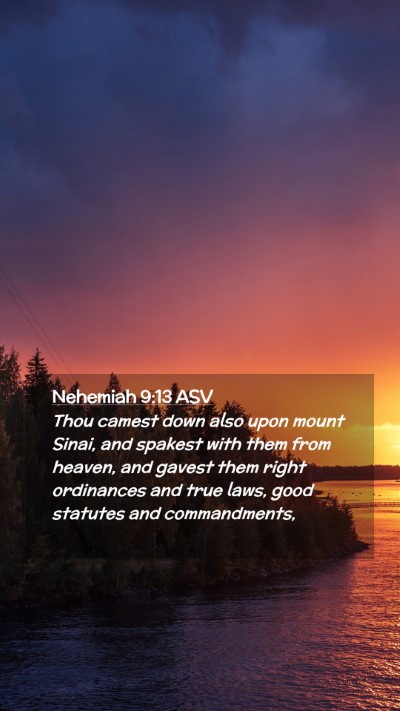 Picture 02 - Nehemiah 9:13 ASV Mobile Phone Wallpaper - Thou camest down also upon mount Sinai, and - Mobile Bible Verse Wallpaper