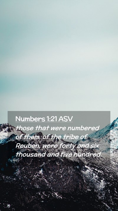 Picture 02 - Numbers 1:21 ASV Mobile Phone Wallpaper - those that were numbered of them, of the tribe of - Mobile Bible Verse Wallpaper